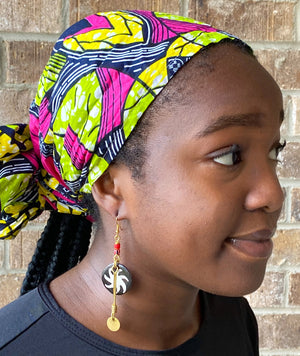 Kenyan Bone and Brass Irawo Earrings