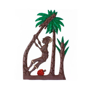African Tree Climber Wood Plaque